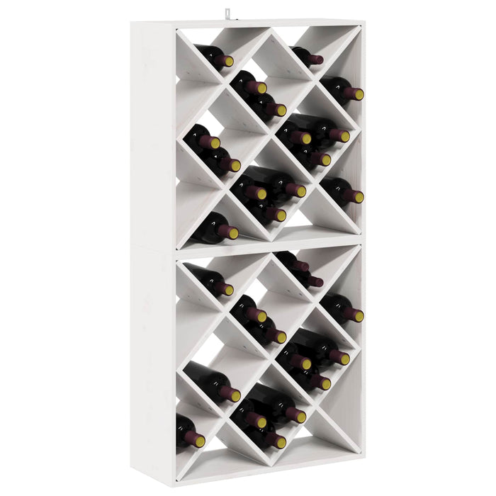 Raft pentru vin 2 pcs Alb 62 x 25 x 62 cm Lemn de pin masiv - WALTI WALTI
