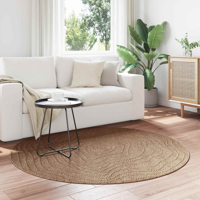Covoare de zonă Moiré Rotund AGIRA natural Ø 160 CM Poliester - WALTI WALTI
