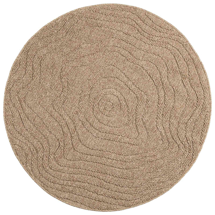 Covoare de zonă Moiré Rotund AGIRA natural Ø 160 CM Poliester - WALTI WALTI