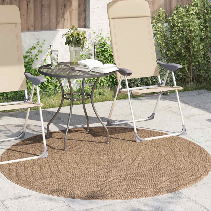 Covoare de zonă Moiré Rotund AGIRA natural Ø 200 CM Poliester - WALTI WALTI