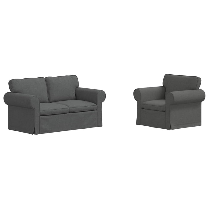 Canapea 2 pcs Gri închis Metal - WALTI WALTI
