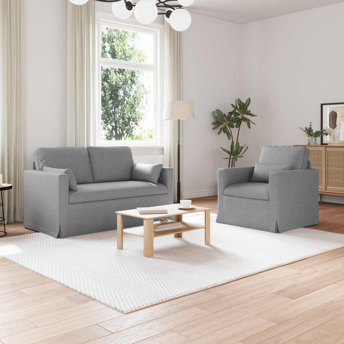 Set de canapea 2 pcs Gri deschis 139 x 78 x 80 cm țesătură - WALTI WALTI