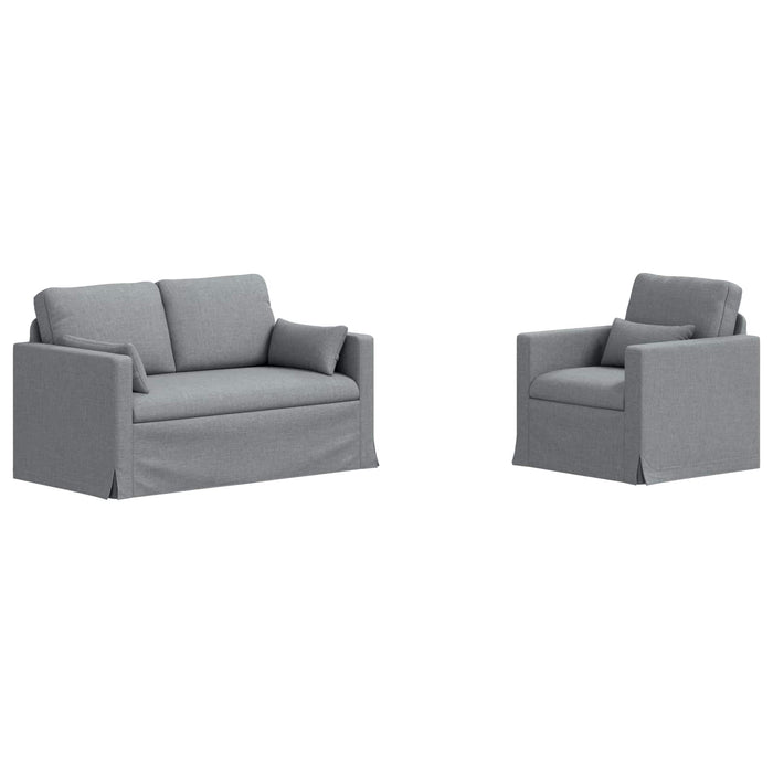 Set de canapea 2 pcs Gri deschis 139 x 78 x 80 cm țesătură - WALTI WALTI