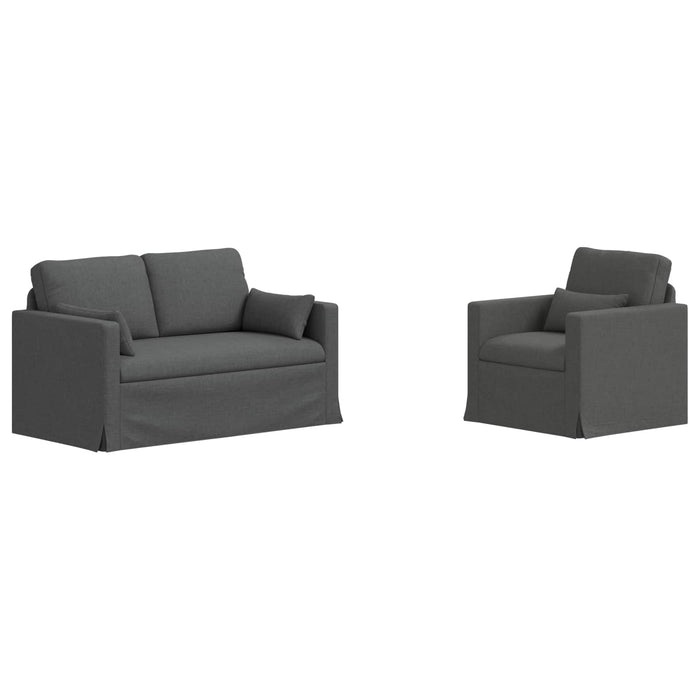 Set de canapea 2 pcs Gri închis 139 x 78 x 80 cm țesătură - WALTI WALTI