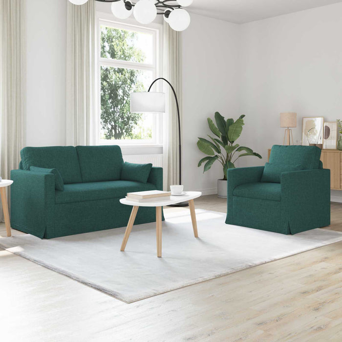 Set de canapea 2 pcs Verde închis 139 x 78 x 80 cm țesătură - WALTI WALTI