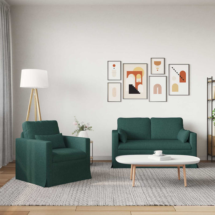 Set de canapea 2 pcs Verde închis 139 x 78 x 80 cm țesătură - WALTI WALTI