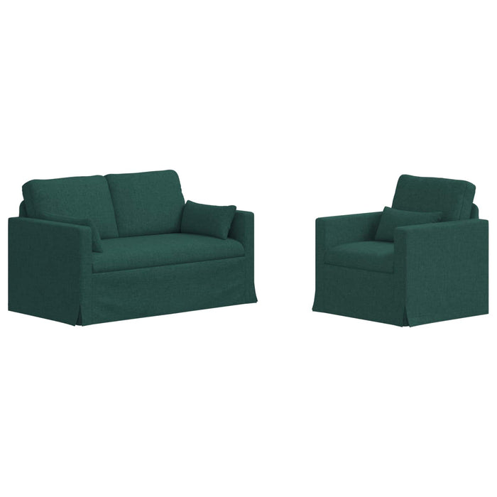 Set de canapea 2 pcs Verde închis 139 x 78 x 80 cm țesătură - WALTI WALTI