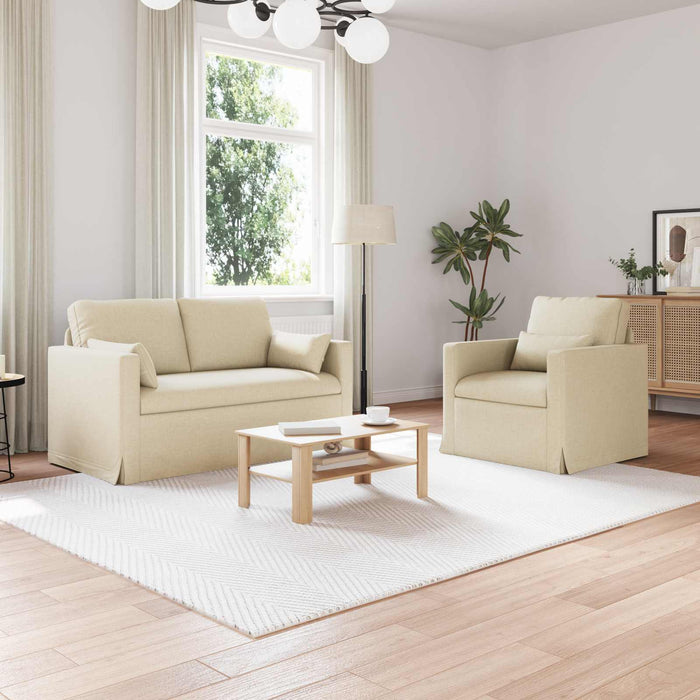 Set de canapea 2 pcs Crem 139 x 78 x 80 cm țesătură - WALTI WALTI