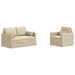 Set de canapea 2 pcs Crem 139 x 78 x 80 cm țesătură - WALTI WALTI