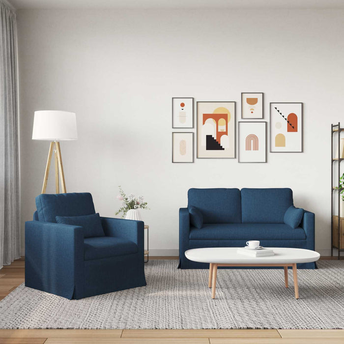 Set de canapea 2 pcs albastru 139 x 78 x 80 cm țesătură - WALTI WALTI