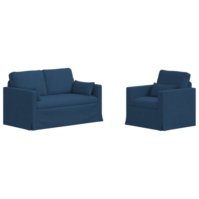 Set de canapea 2 pcs albastru 139 x 78 x 80 cm țesătură - WALTI WALTI