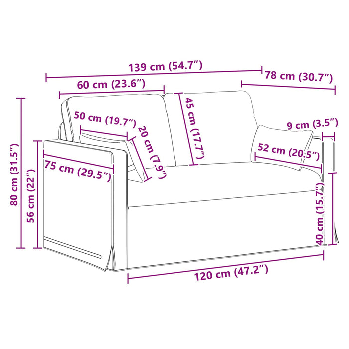 Set de canapea 2 pcs albastru 139 x 78 x 80 cm țesătură - WALTI WALTI
