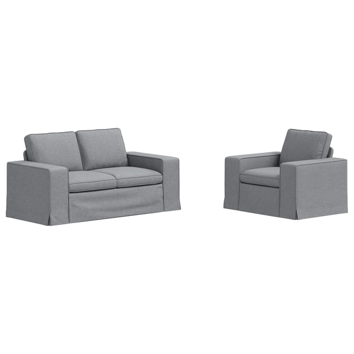 Canapea 2 pcs Gri deschis Metal - WALTI WALTI