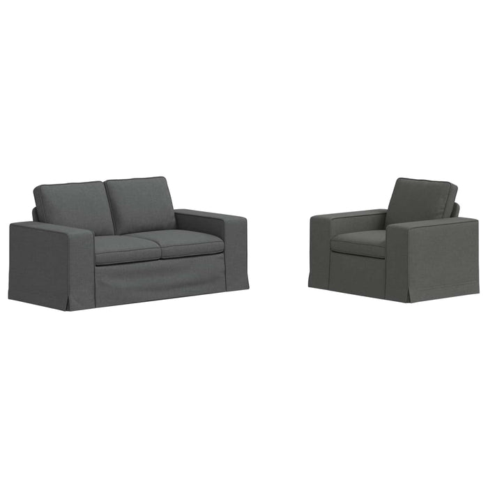 Canapea 2 pcs Gri închis Metal - WALTI WALTI