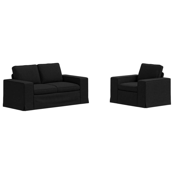 Canapea 2 pcs Negru Metal - WALTI WALTI