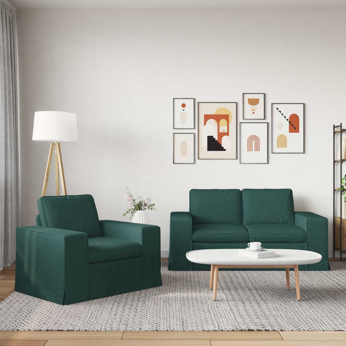 Canapea 2 pcs Verde închis Metal - WALTI WALTI