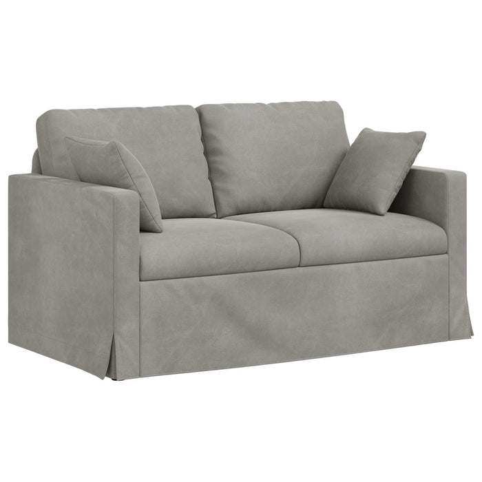 Set de canapea 2 pcs Gri deschis 138 x 78 x 80 cm Catifea - WALTI WALTI