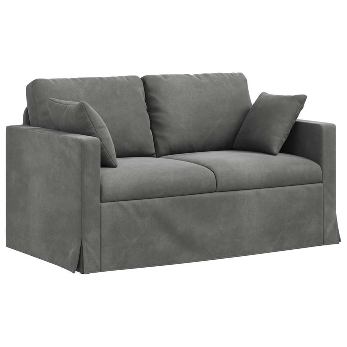 Set de canapea 2 pcs Gri închis 138 x 78 x 80 cm Catifea - WALTI WALTI
