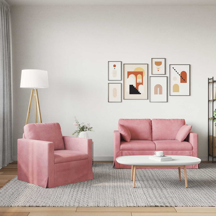 Set de canapea 2 pcs Roz 138 x 78 x 80 cm Catifea - WALTI WALTI