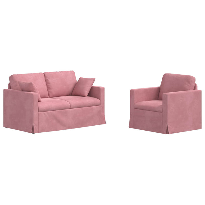 Set de canapea 2 pcs Roz 138 x 78 x 80 cm Catifea - WALTI WALTI