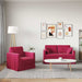 Set de canapea 2 pcs Roșu Vin 138 x 78 x 80 cm Catifea - WALTI WALTI