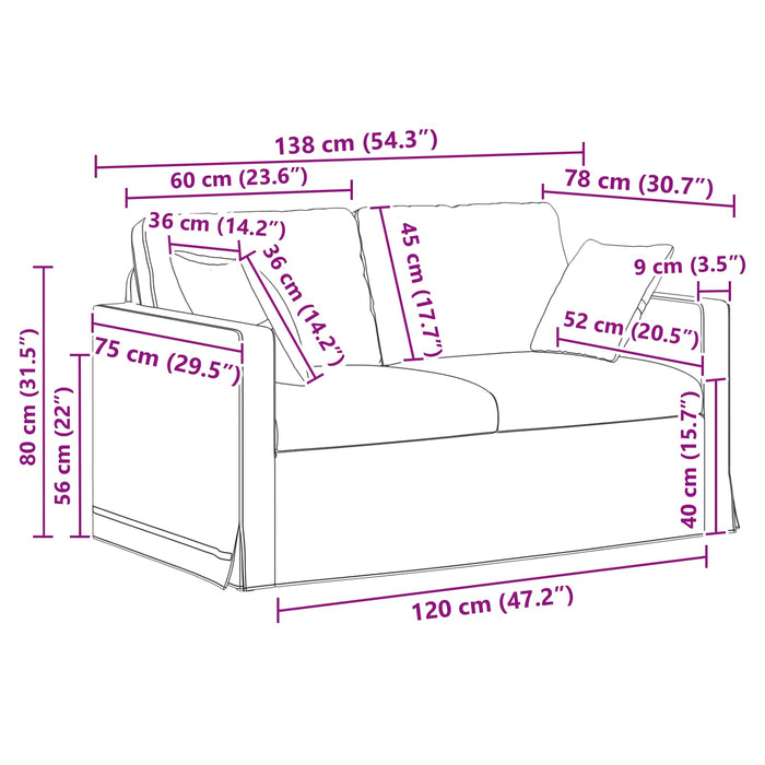 Set de canapea 2 pcs Roșu Vin 138 x 78 x 80 cm Catifea - WALTI WALTI