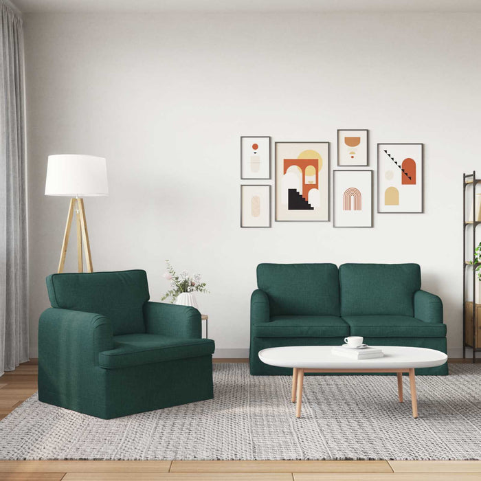 Canapea 120cm 2 pcs Verde închis Metal - WALTI WALTI