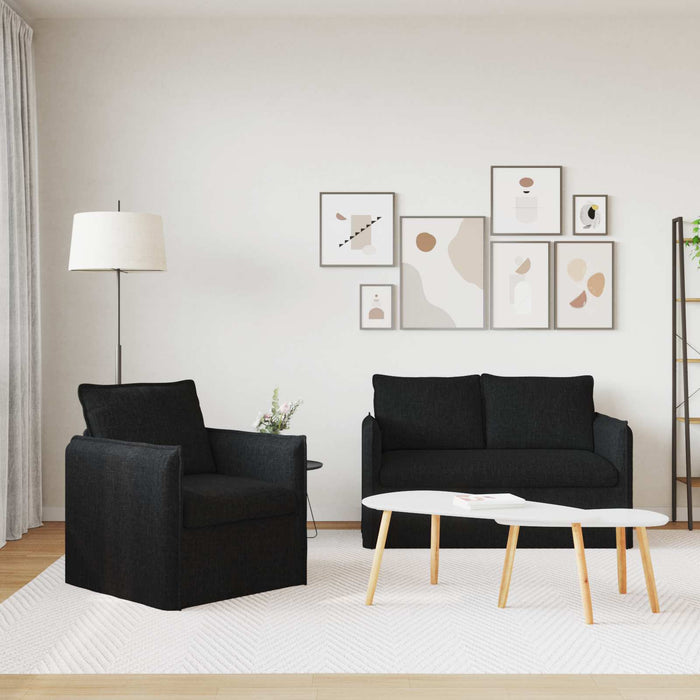 Canapea 120cm 2 pcs Negru Metal - WALTI WALTI