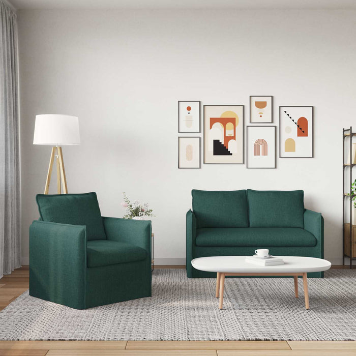 Canapea 120cm 2 pcs Verde închis Metal - WALTI WALTI