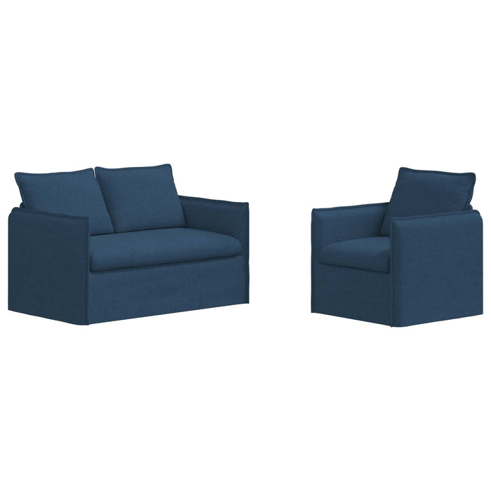 Canapea 120cm 2 pcs albastru Metal - WALTI WALTI