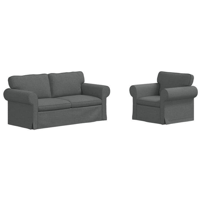 Canapea 2 pcs Gri închis Metal - WALTI WALTI