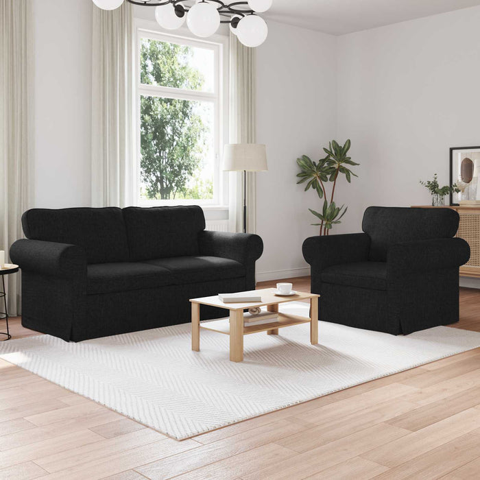 Canapea 2 pcs Negru Metal - WALTI WALTI