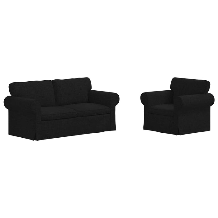 Canapea 2 pcs Negru Metal - WALTI WALTI