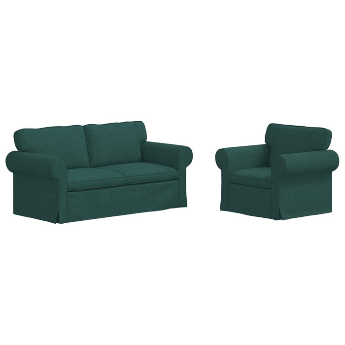 Canapea 2 pcs Verde închis Metal - WALTI WALTI