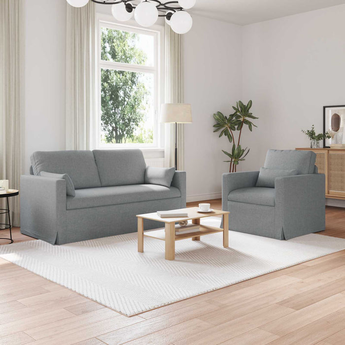 Set de canapea 2 pcs Gri deschis 158 x 78 x 80 cm țesătură - WALTI WALTI