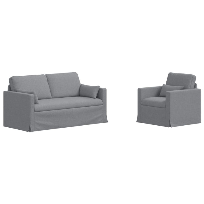 Set de canapea 2 pcs Gri deschis 158 x 78 x 80 cm țesătură - WALTI WALTI