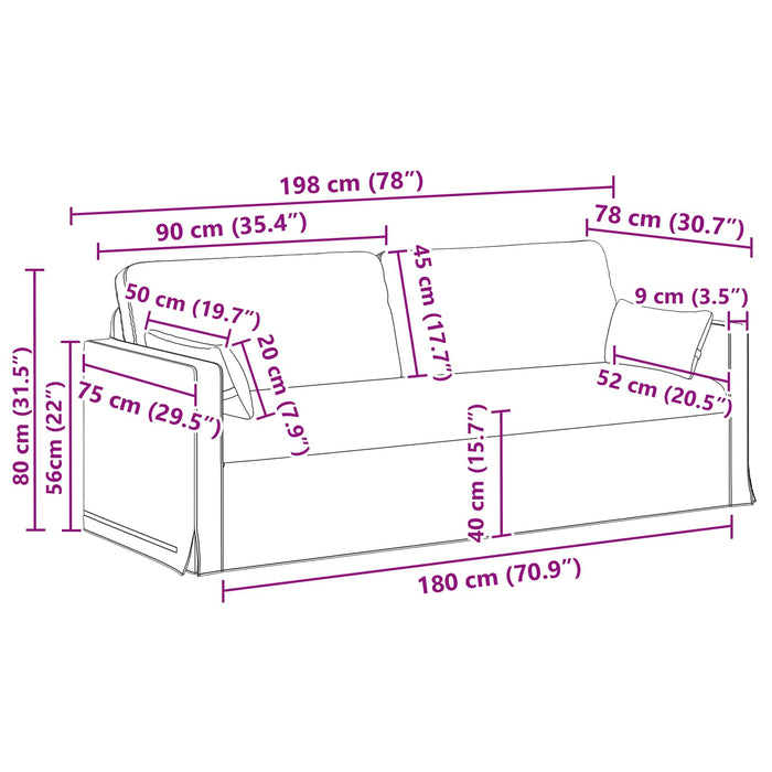 Set de canapea 2 pcs Gri deschis 158 x 78 x 80 cm țesătură - WALTI WALTI