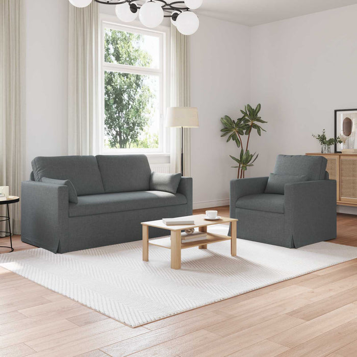 Set de canapea 2 pcs Gri închis 158 x 78 x 80 cm țesătură - WALTI WALTI