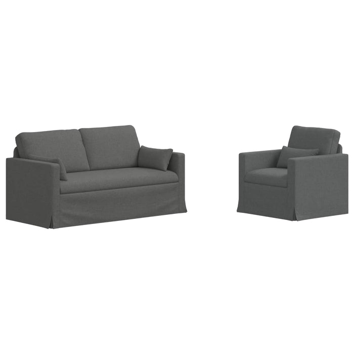 Set de canapea 2 pcs Gri închis 158 x 78 x 80 cm țesătură - WALTI WALTI
