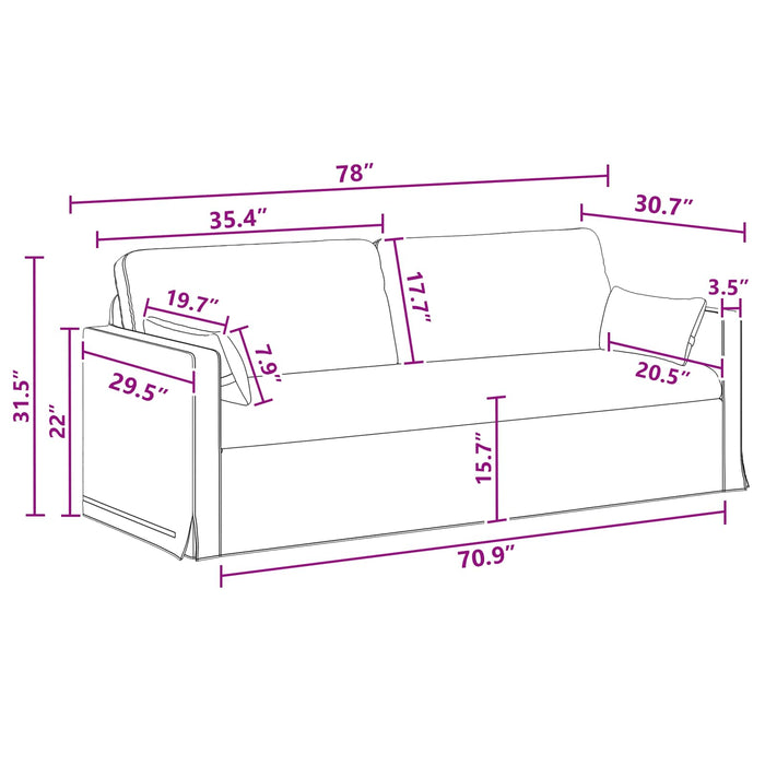Set de canapea 2 pcs Gri închis 158 x 78 x 80 cm țesătură - WALTI WALTI