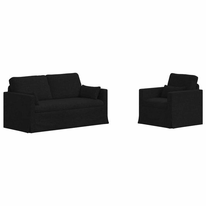 Set de canapea 2 pcs Negru 158 x 78 x 80 cm țesătură - WALTI WALTI