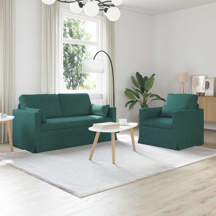 Set de canapea 2 pcs Verde închis 158 x 78 x 80 cm țesătură - WALTI WALTI