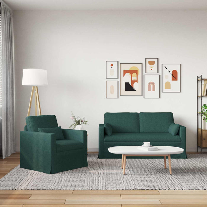 Set de canapea 2 pcs Verde închis 158 x 78 x 80 cm țesătură - WALTI WALTI