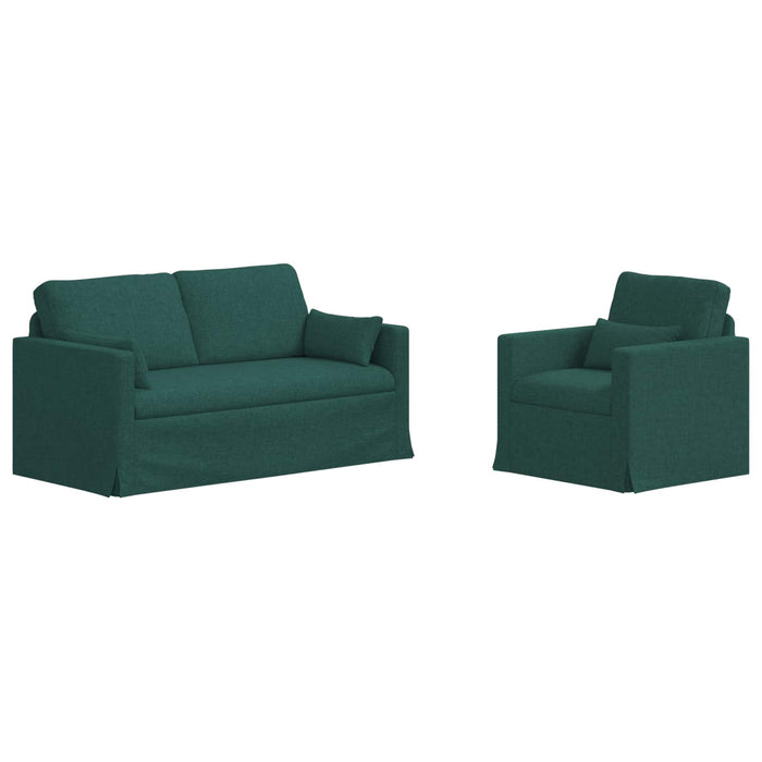 Set de canapea 2 pcs Verde închis 158 x 78 x 80 cm țesătură - WALTI WALTI