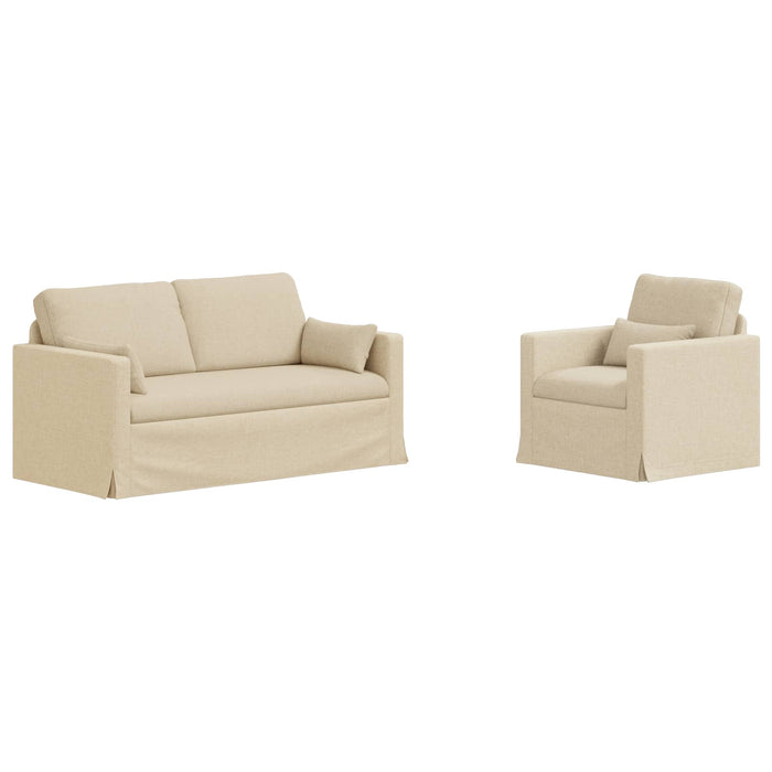 Set de canapea 2 pcs Crem 158 x 78 x 80 cm țesătură - WALTI WALTI