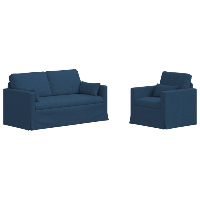 Set de canapea 2 pcs albastru 158 x 78 x 80 cm țesătură - WALTI WALTI