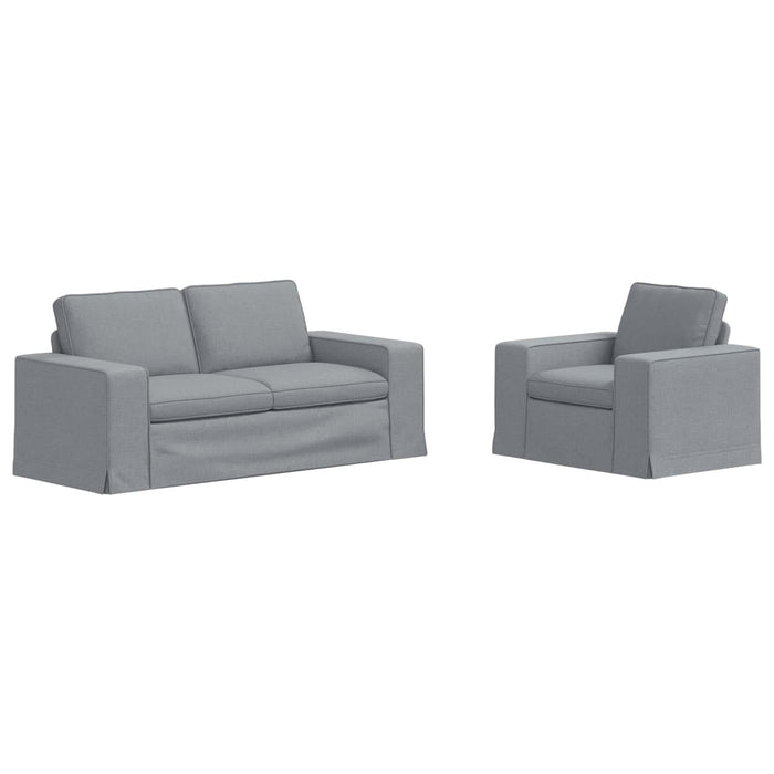 Canapea 2 pcs Gri deschis Metal - WALTI WALTI