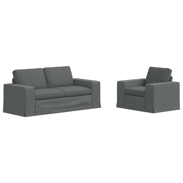 Canapea 2 pcs Gri închis Metal - WALTI WALTI