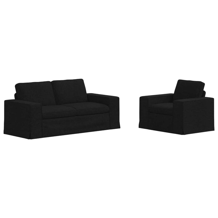 Canapea 2 pcs Negru Metal - WALTI WALTI