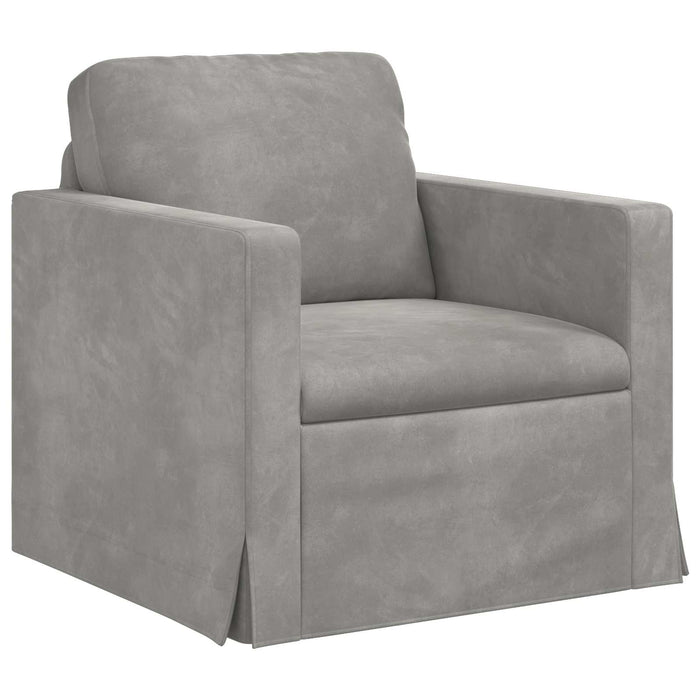 Set de canapea 2 pcs Gri deschis 158 x 78 x 80 cm Catifea - WALTI WALTI